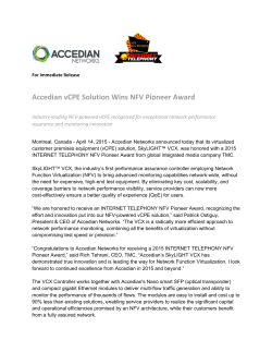Accedian vCPE Solution Wins NFV Pioneer Award