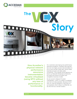 The VCX Story - Accedian Networks