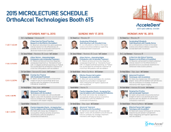 2015 MICROLECTURE SCHEDULE OrthoAccel