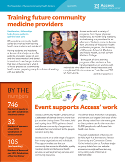 Spring 2015 - Access Community Health Centers