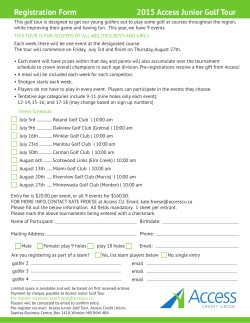 Registration Form 2015 Access Junior Golf Tour