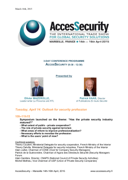 Tuesday, April 14: Outlook for security profession