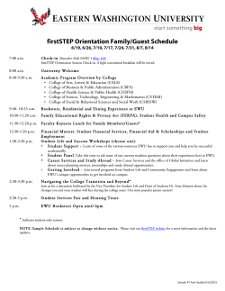 Family/Guest Sample Schedule