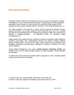 Population Health Sample - Access Market Intelligence