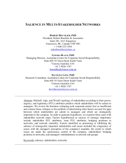 salience in multi-stakeholder networks