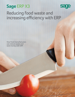 SageERP X3 Reducing food waste and increasing