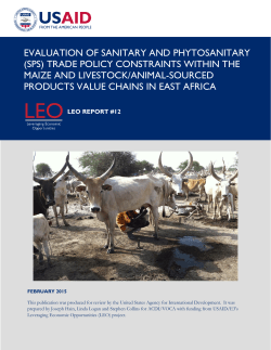 East Africa SPS Maize and Livestock Report