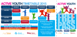Active Youth free pass flyer