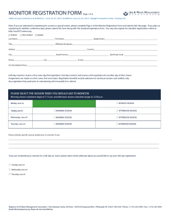 Monitor Registration Form - A&WMA Annual Conference 2015