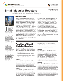 Small Modular Reactors - Andlinger Center for Energy and the