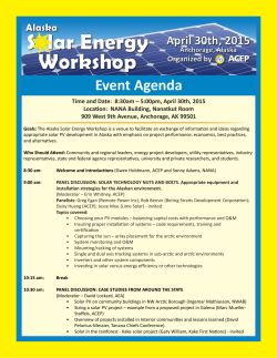 Event Agenda - Alaska Center for Energy and Power
