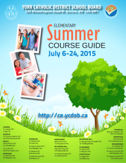 SUMMER Course Guide - Continuing Education (ACE)