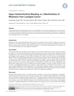 Upper Gastrointestinal Bleeding as a Manifestation of Metastasis
