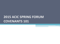 2015 ACIC SPRING FORUM COVENANTS 101