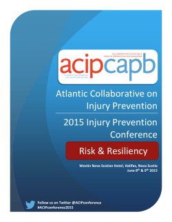 Atlantic Collaborative on Injury Prevention 2015 Injury Prevention