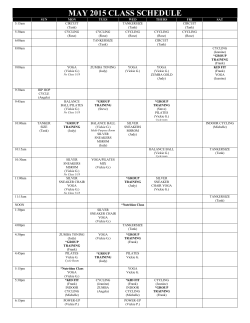 The May Premiere Fitness Class Schedule.