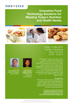 Innovative Food Technology Solutions for Meeting Today`s Nutrition