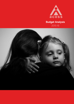 Budget Analysis 2015-16 - Australian Council of Social Service