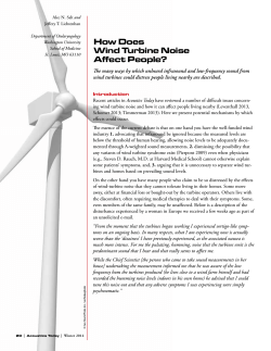 How Does Wind Turbine Noise Affect People?