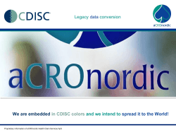 CDISC Presentation - aCROnordic Health Claim Services ApS