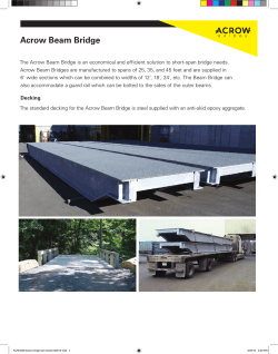 Beam Bridge Fact Sheet - Acrow Corporation of America