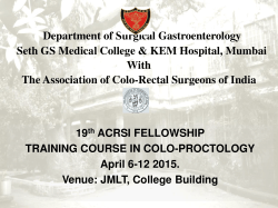 Department of Surgical Gastroenterology Seth GS Medical
