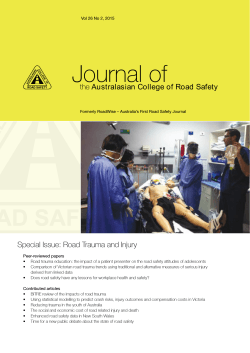 May 2015 Vol 26 No 2 - Australasian College of Road Safety