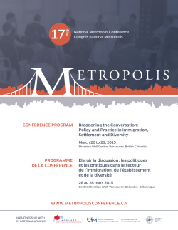 Metropolis - Association for Canadian Studies