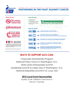 Sponsorship Information - American Cancer Society Cancer Action