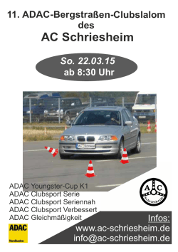 zur Ausschreibung - AC Schriesheim im ADAC e.V.