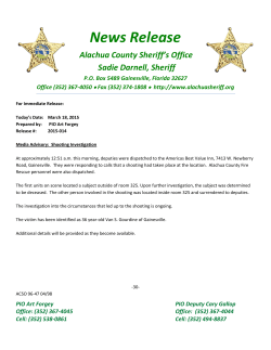 2015-014 Shooting Investigation - Alachua County Sheriff`s Office
