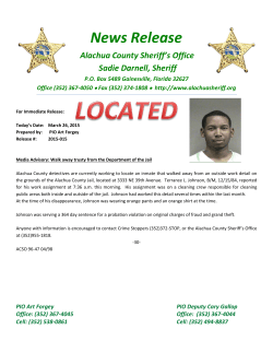 News Release - Alachua County Sheriff`s Office