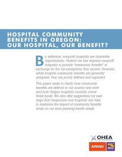hospital community benefits in oregon: our hospital, our benefit?