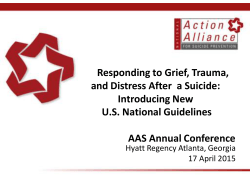 Slides from the 2015 American Association of Suicidology