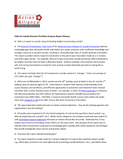 Portfolio Analyses FAQ - National Action Alliance for Suicide