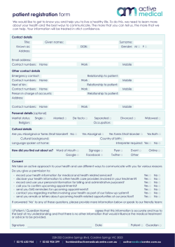 patient registration form - Active Medical: Caroline Springs Medical
