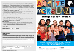 Teenage Holiday Program - Active Moreland websites