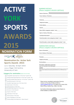 Nomination for Active York Sports Awards 2015