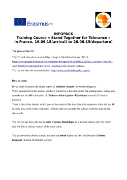 INFOPACK Training Course Â« Stand Together for Tolerance Â» In