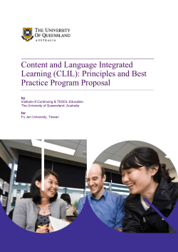 Content and Language Integrated Learning (CLIL): Principles and