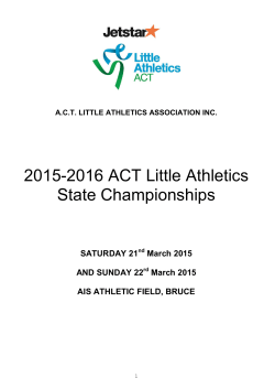 2015-2016 ACT Little Athletics State Championships