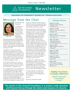 Newsletter Newsletter - The Actuarial Foundation