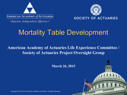Mortality Table Development - American Academy of Actuaries