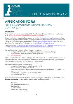 India Fellows Application form
