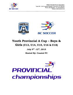 preliminary team information pack - Provincial A Cup