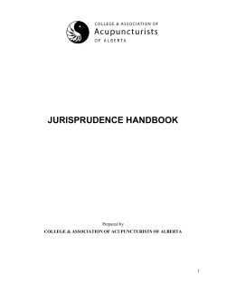 JURISPRUDENCE HANDBOOK - College and Association of