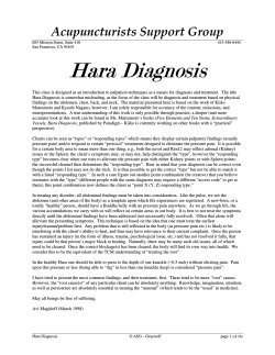 Hara Class (1998) - Acupuncture Medical Group