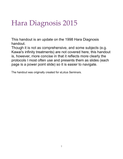 Hara Diagnosis 2015 - Acupuncture Medical Group