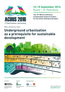 Underground urbanisation as a prerequisite for