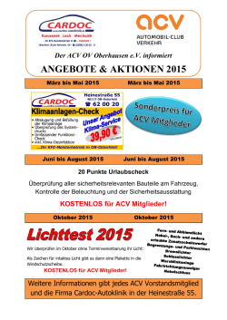 ANGEBOTE & AKTIONEN 2015